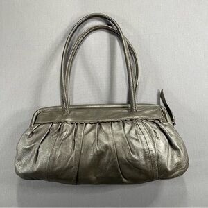 Marks & Spencer Limited Collection 100% Leather Y2K Style Bronze Metallic Bag